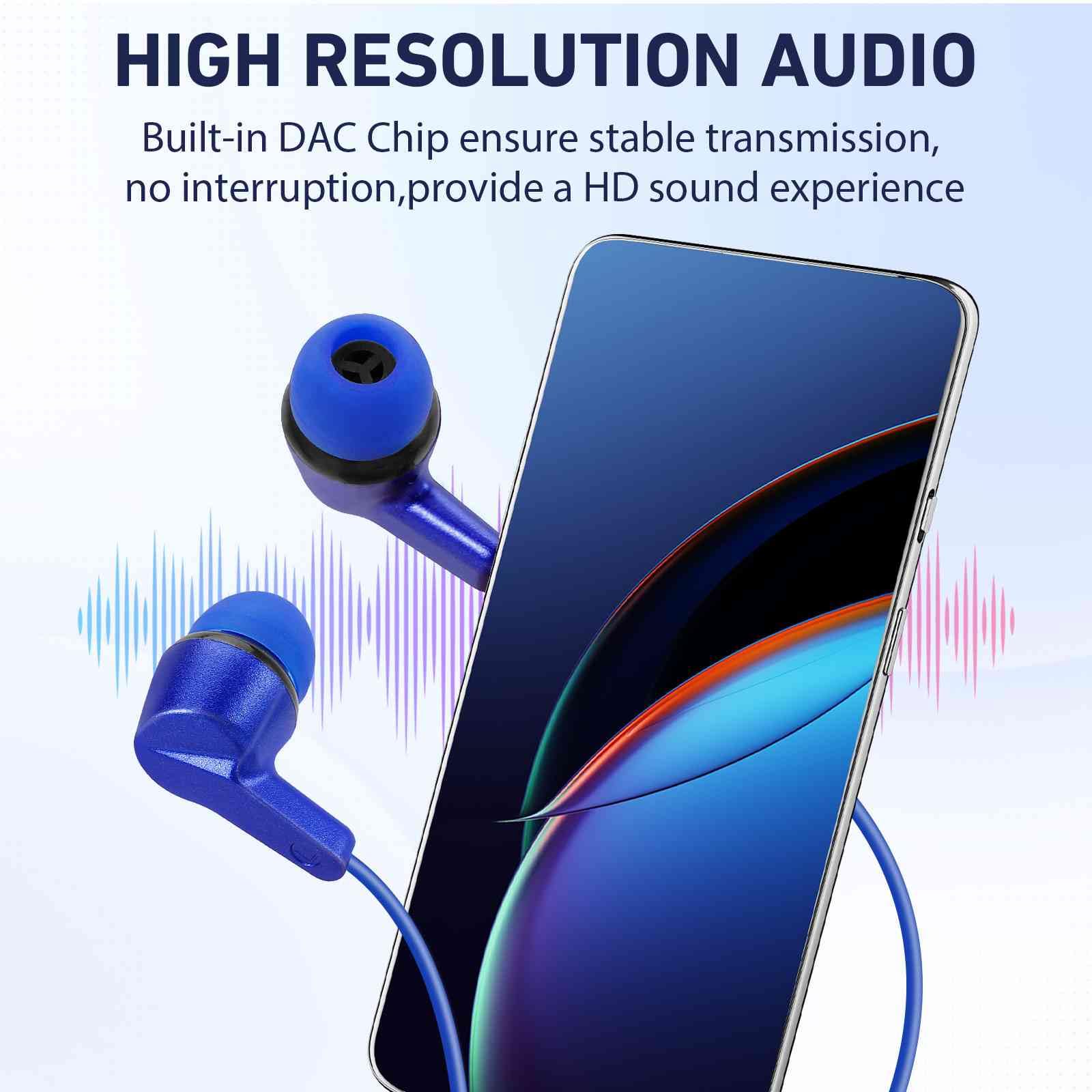 UrbanX R2 Wired in-Ear Headphones with Mic - Noise Isolating Earphones with Deep Bass & Tangle-Free Cord - Compatible with QMobile Noir X950 & Smartphones - Includes Silicone Tips for Comfort - Perfect for Commuting, Gaming & Work Calls