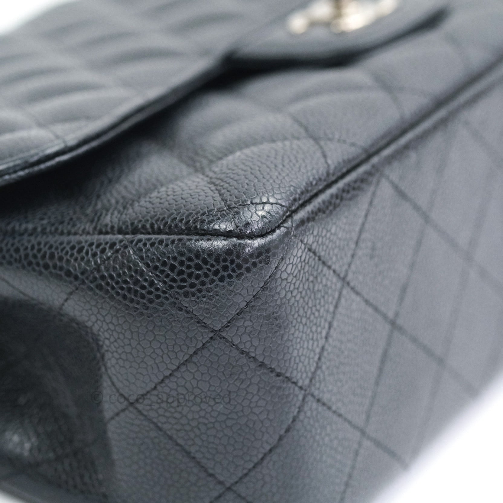 Chanel Caviar Quilted Jumbo Double Flap Bag Black with Silver Hardware - Luxury Designer Handbag for Women, Perfect for Parties, Work & Special Occasions