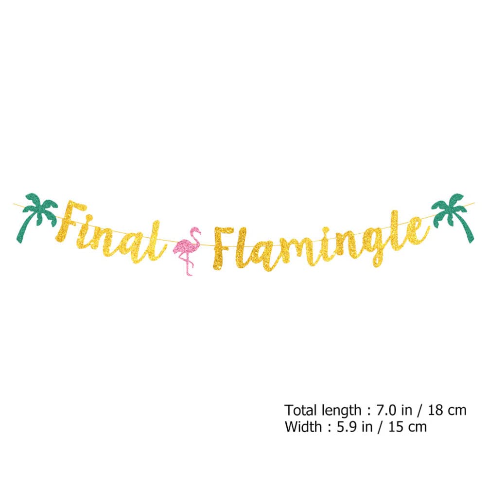 SOIMISS Flamingo Bachelorette Party Decorations - 2pcs Glitter Final Flamingle Banner for Tropical Hawaii Luau & Beach Themed Parties | Perfect for Photo Props, Bridal Showers & Girls Night Out