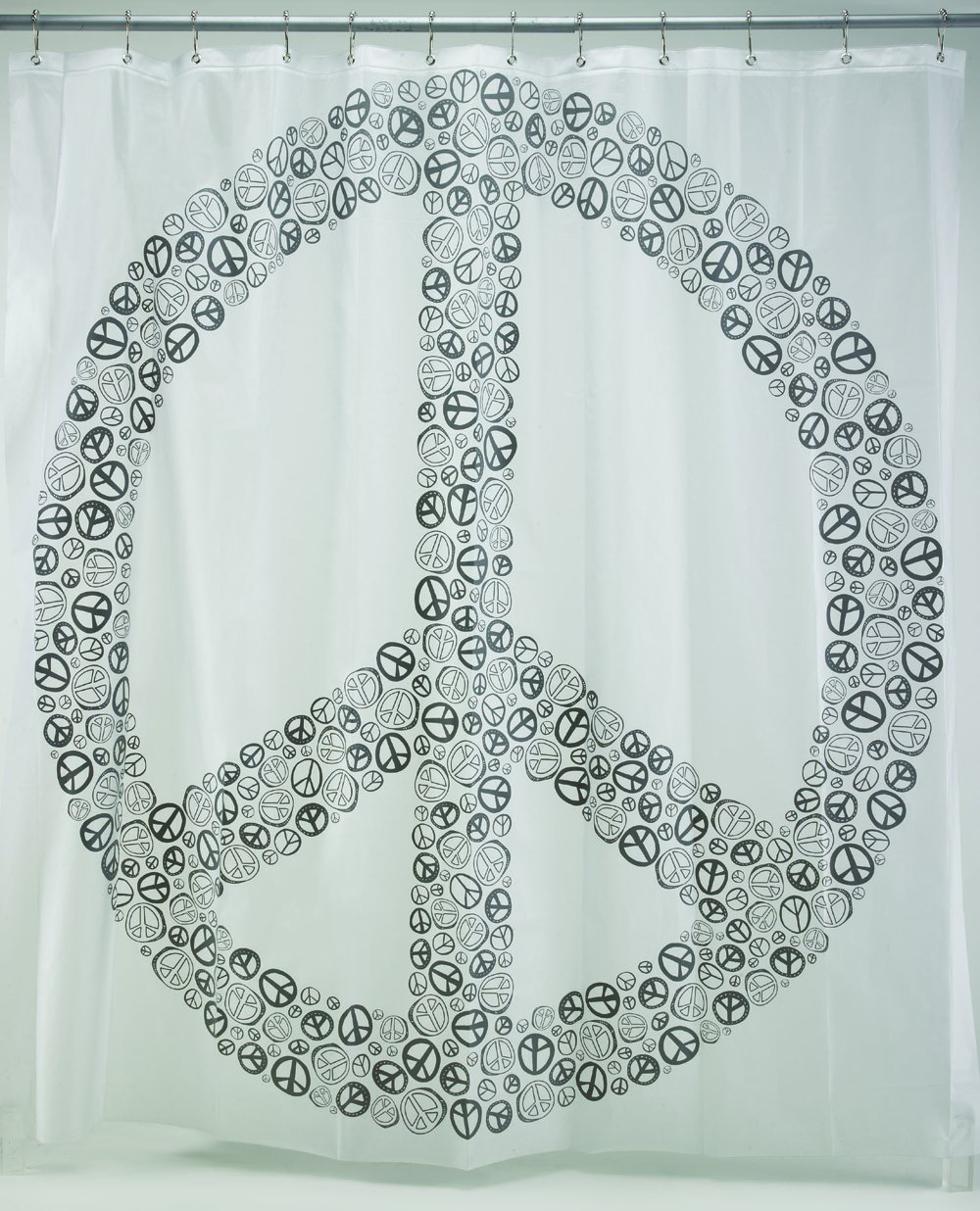 Eco-Friendly Waterproof Shower Curtain with Peace Design - Modern Bathroom Decor for Spa-Like Relaxation | Perfect for Home, Apartment & Hotel Use