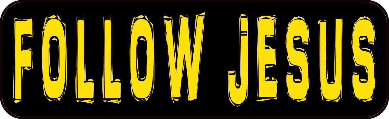 Follow Jesus Car Magnet - 10x3 Inch Religious Decal for Vehicles, Bumpers & Windows - Inspirational Christian Sticker for Cars, Trucks & RVs