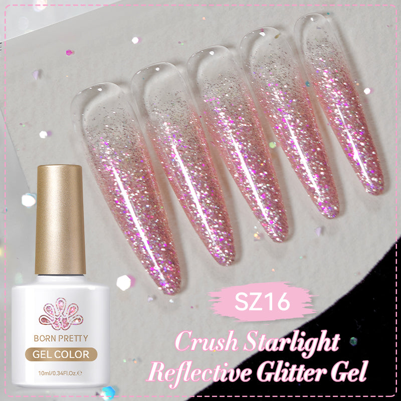 Reflective Glitter Gel Nail Polish - 10ml Starlight Crush for Long-Lasting Shine | Perfect for Manicures, Pedicures & Nail Art Designs