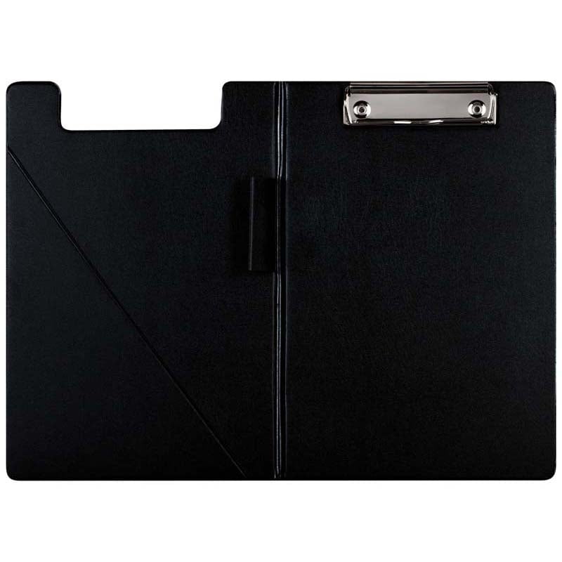 A5 PVC Clipboard with Flap - Black - Perfect for Office, School, and Business Professionals