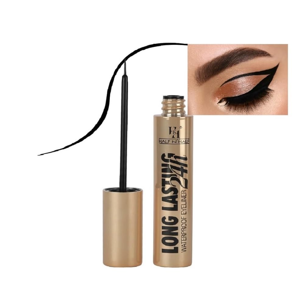 24H Waterproof Black Eyeliner - Long Lasting Matte Finish, Quick Drying & Smudgeproof - 8ml Liquid Eyeliner for Smooth Application | Perfect for Day to Night Makeup, Parties, and Special Occasions