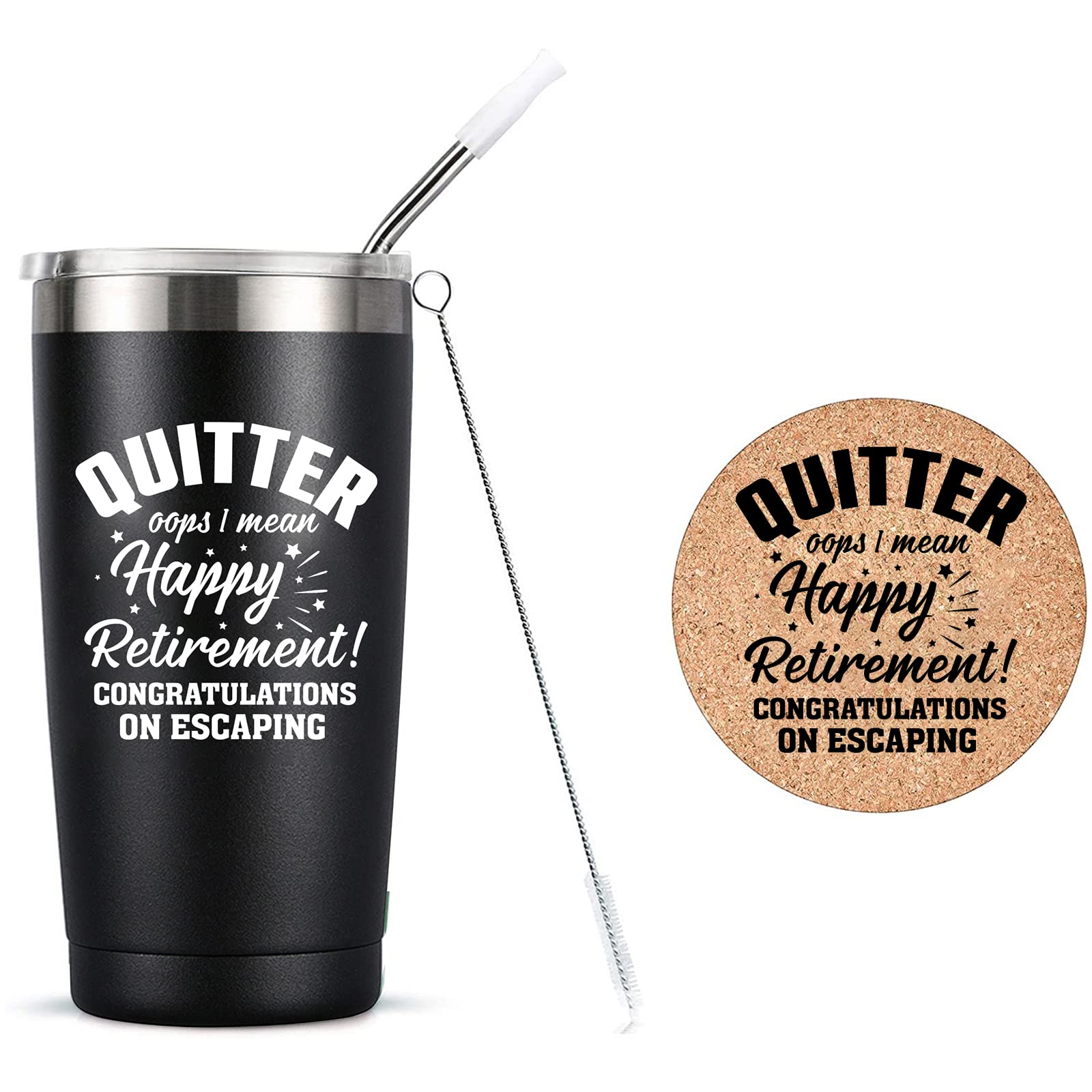 Best Funny Retirement Gifts for Men & Women 2024 - 20oz Insulated Tumbler Cup for Retirees, Coworkers, Teachers & Friends - Perfect Retirement Party Decorations & Daily Use Drinkware for Office, Home & Travel