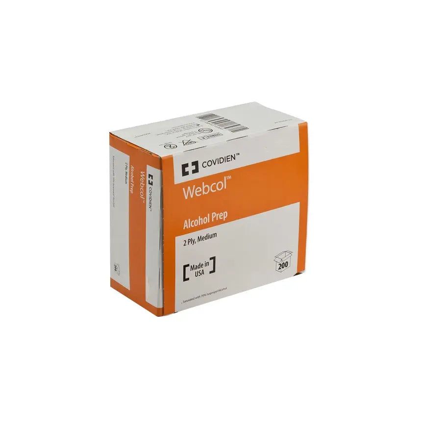 63001 Webcol Alcohol Prep Pads - 100 Count, Sterile Individually Wrapped for First Aid, Medical, Tattoo & Injection Use - Disinfectant Wipes for Skin Cleaning, Wound Care & Hygiene