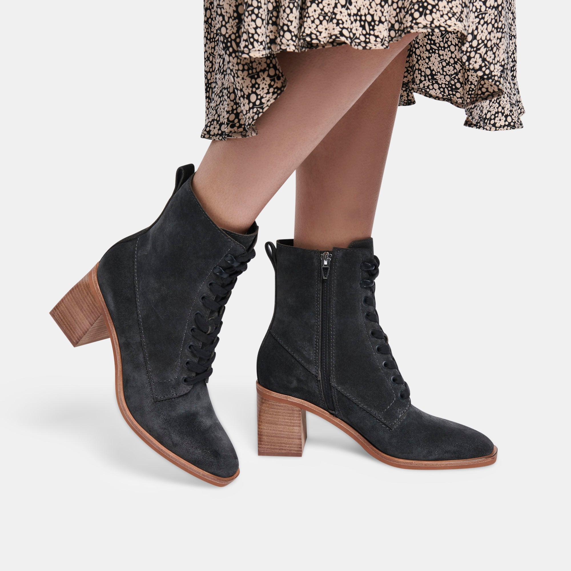 Iden Booties Anthracite Suede - Stylish & Comfortable Women's Ankle Boots for Fall & Winter | Perfect for Casual Outfits, Office Wear & Date Nights