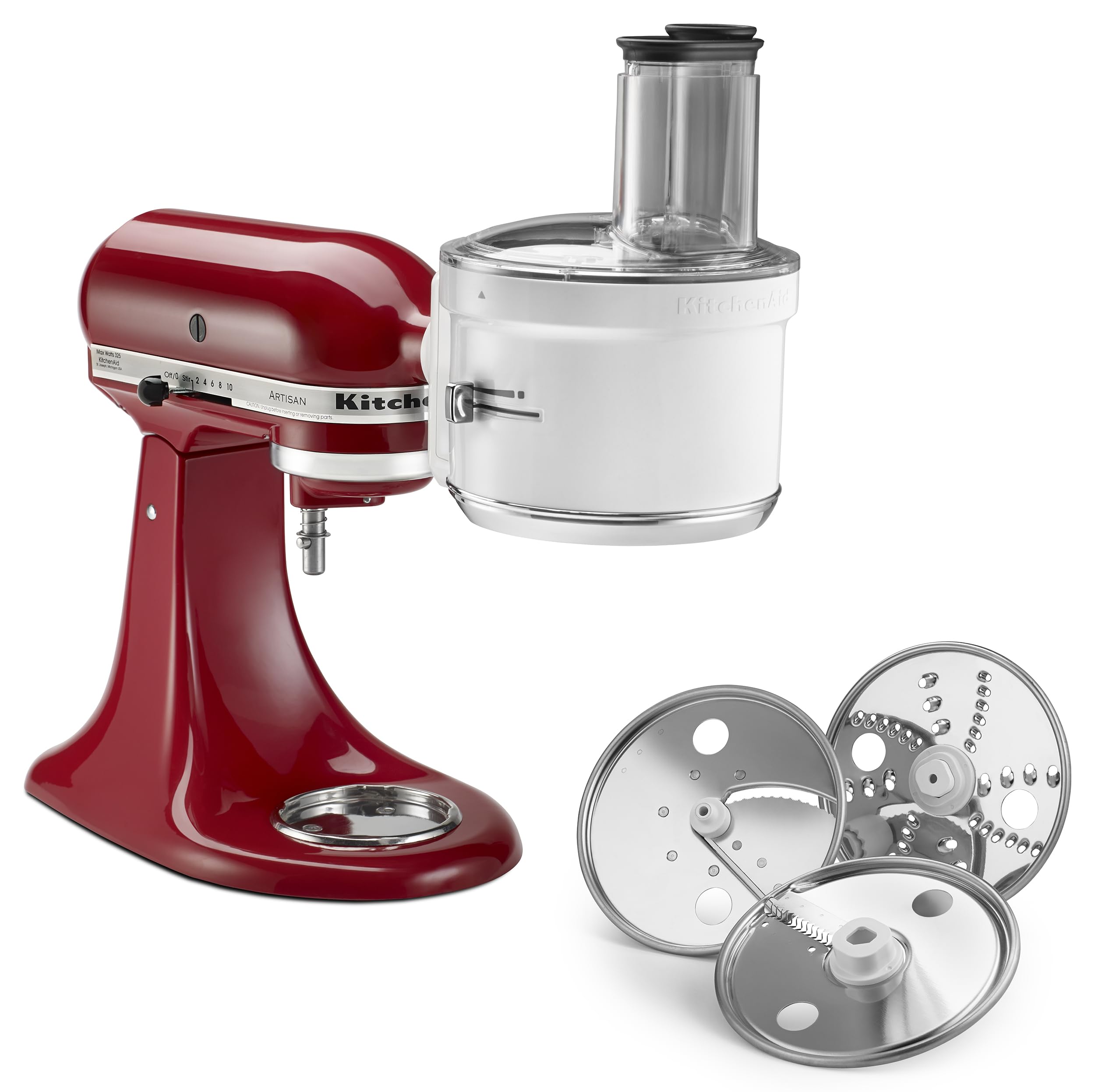 KitchenAid KSM1FPA 7-Cup Food Processor - Powerful 350W Motor, Stainless Steel Blade, White - Perfect for Chopping, Slicing & Shredding Vegetables, Nuts & Cheese in Your Modern Kitchen