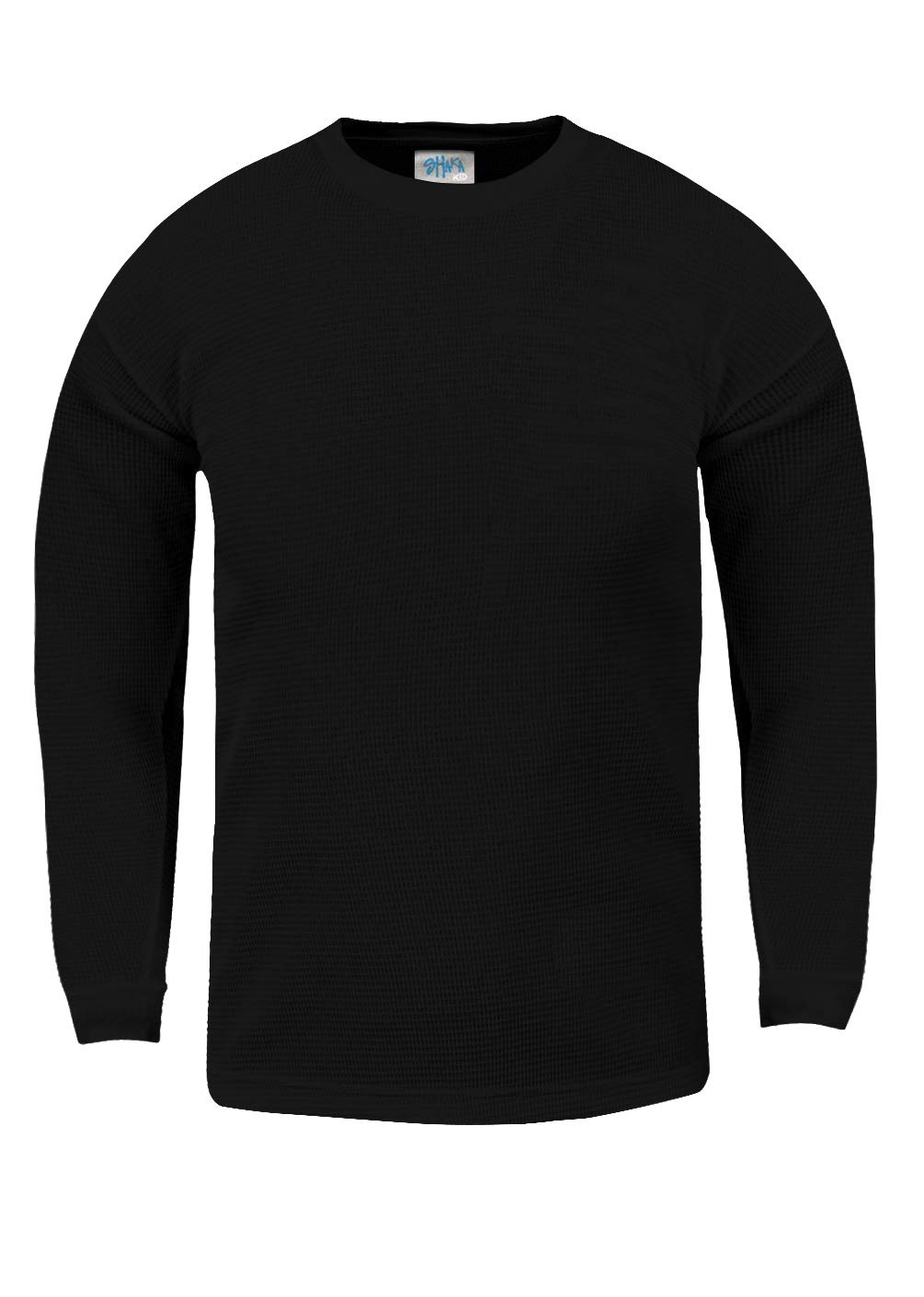 Shaka Wear Kids Waffle Thermal Long Sleeve Crewneck T-Shirt for Boys & Girls (XXS-XL) - Warm Winter Base Layer for Outdoor Activities & School
