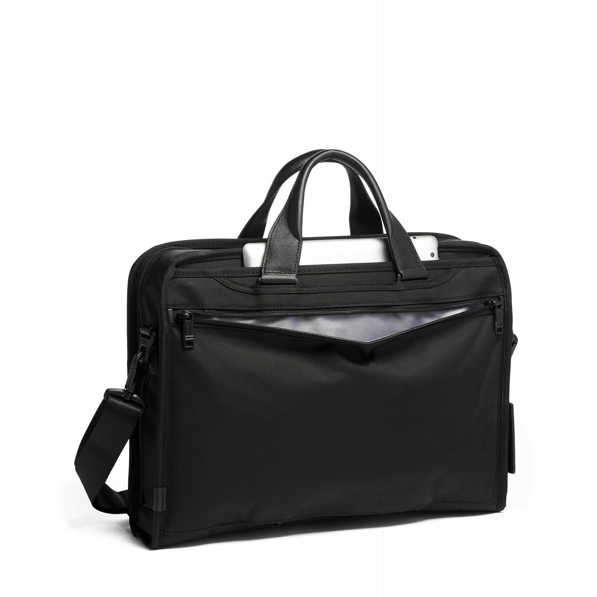 TUMI Alpha 3 Compact Large Screen Laptop Briefcase for Business Travel - Durable Carry-On Bag for MacBook Pro, iPad & Work Essentials | Perfect for Office Commute & Airplane Use