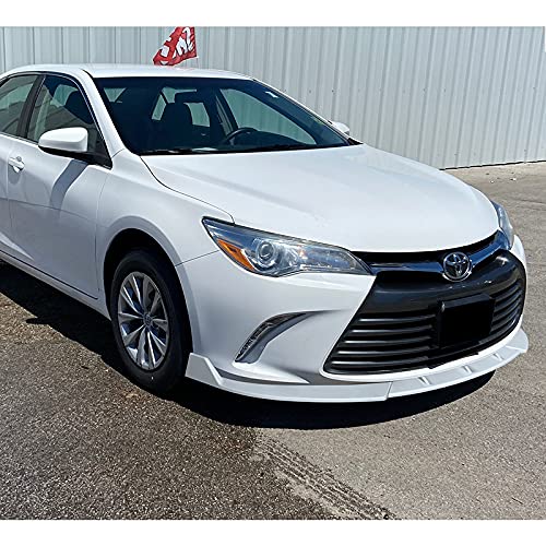 3PCS Front Bumper Lip Kit for 2015-2017 Toyota Camry - STP Style Splitter Trim Protection Spoiler & Air Dam Chin Diffuser (Painted White) | Enhances Aerodynamics & Sporty Look for Street Racing & Car Shows