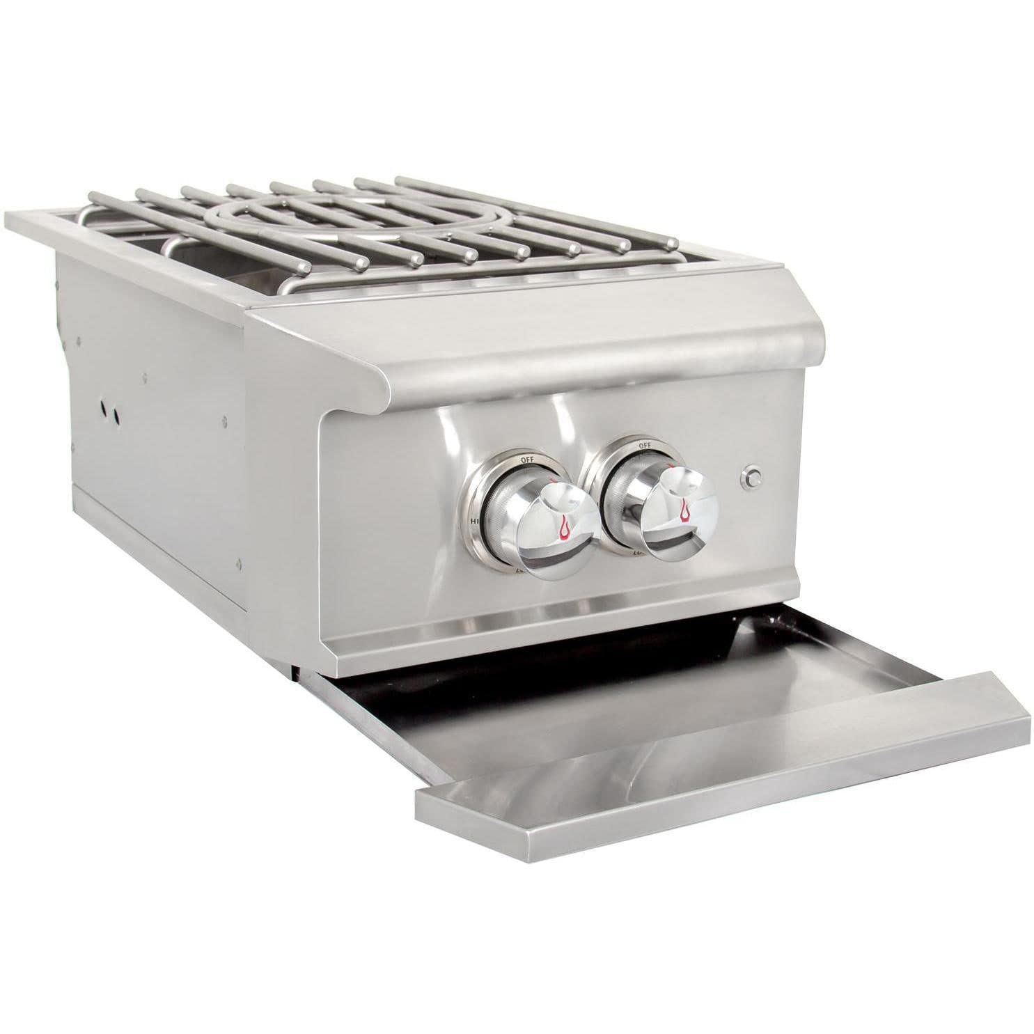 High Performance Built-in Natural Gas Burner with Wok Ring - Stainless Steel Drop-in Grill Accessory for Outdoor Kitchen | Perfect for Backyard BBQs, Patio Cooking & Asian Stir-Fry Dishes