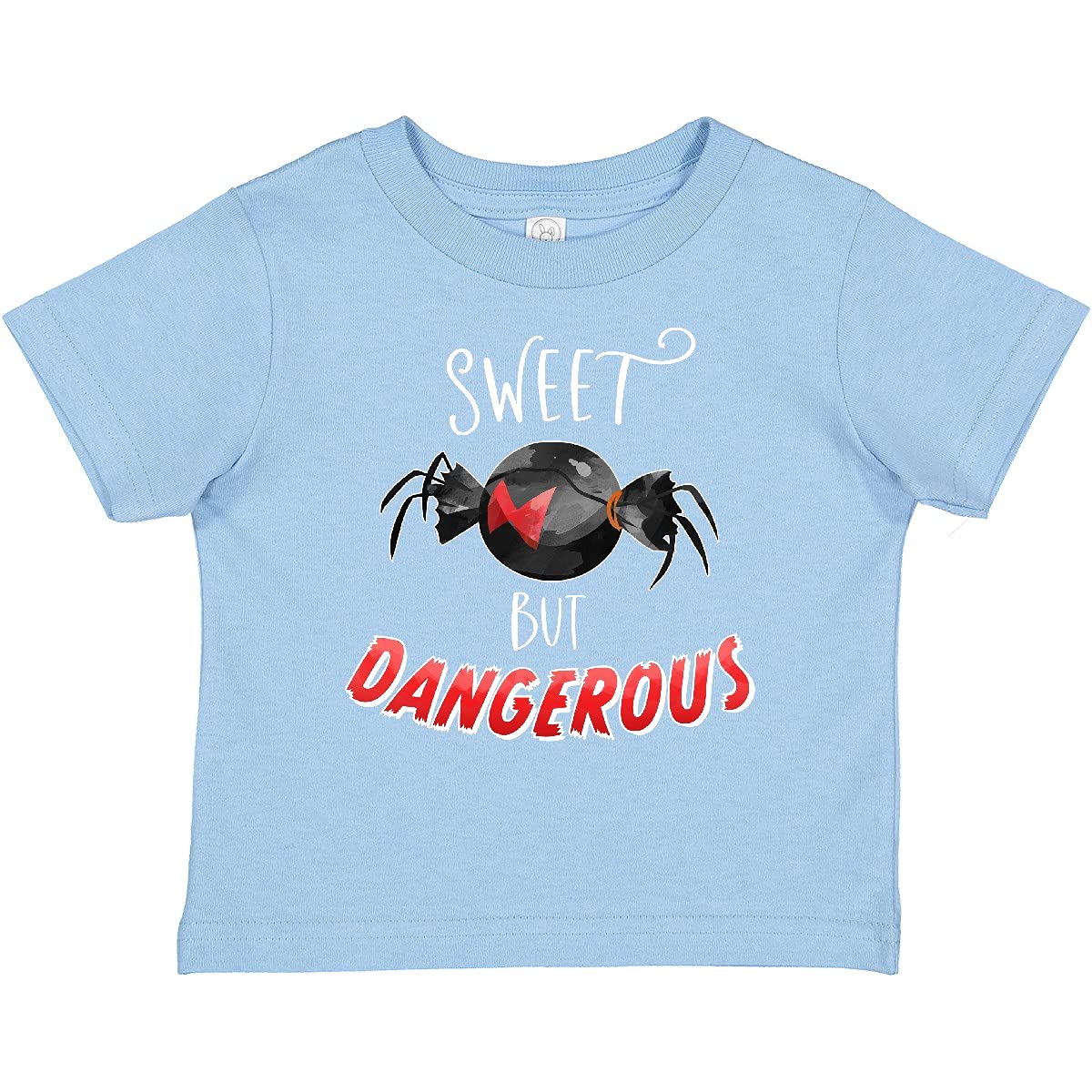 Inktastic Sweet But Dangerous Black Widow Spider Graphic Baby T-Shirt - Cute Halloween Costume & Funny Spider Lover Outfit for Infants