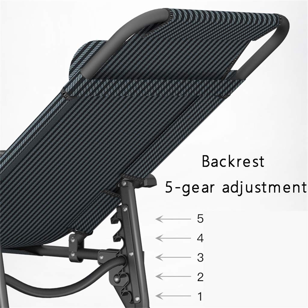 Portable Folding Lounge Chair - 5-Position Recliner for Patio, Garden & Office