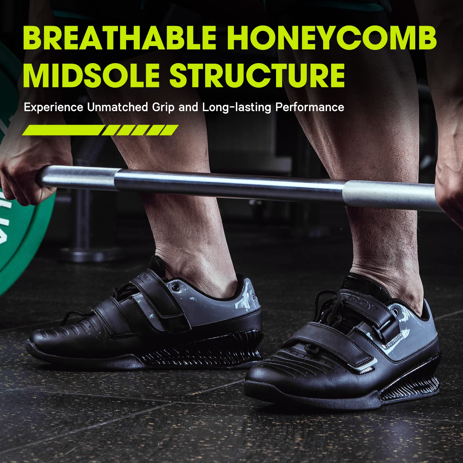 KCROSS Deadlift Shoes for Men & Women - Powerlifting & Weightlifting Shoes for Squats, Hard Pulling & Weight Training - Ideal for CrossFit, Gym & Strength Training