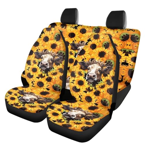 Cow and Sunflower