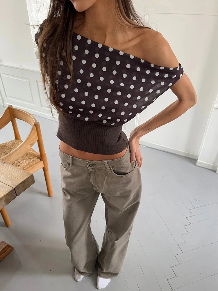 Women's Backless Polka Dot Crop Top - Summer Fashion Sleeveless Tank Top for Casual Wear, Beach Outfits & Night Out