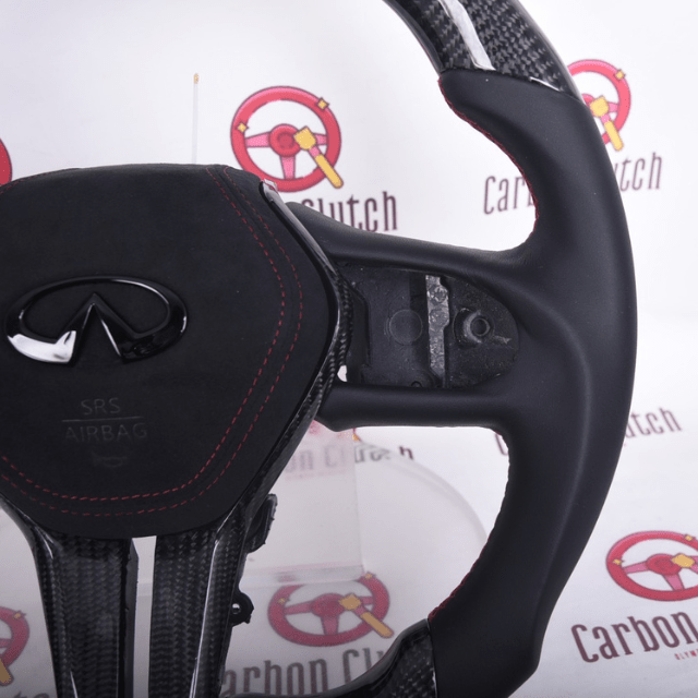 Custom Carbon Fiber Steering Wheel for 2016+ Infiniti Q50/Q60 - Lightweight & Sporty Upgrade for Enhanced Driving Experience - Perfect for Racing, Daily Commute & Car Enthusiasts