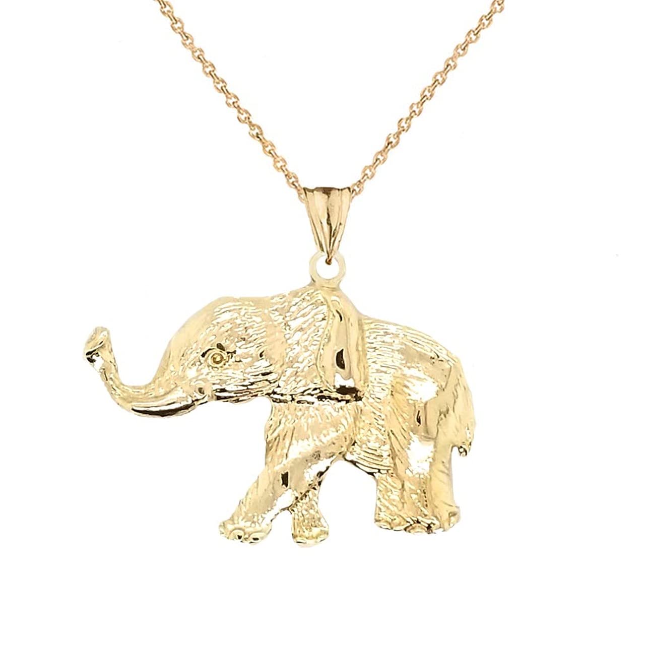10K Gold Elephant Charm Pendant Necklace for Women - Dainty Animal Jewelry Gift for Her - Perfect for Birthdays, Anniversaries & Everyday Wear