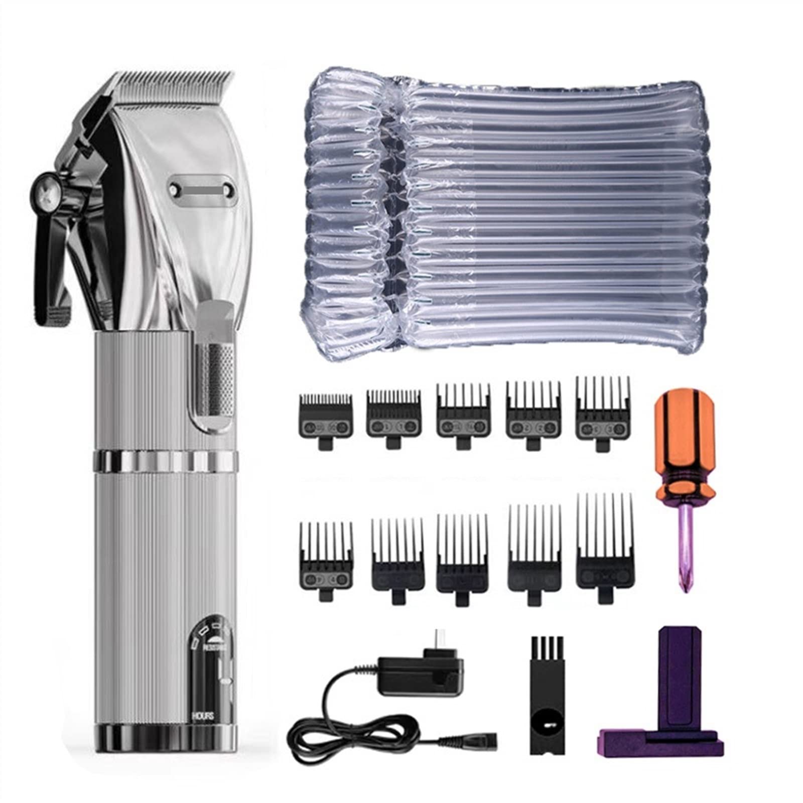 Professional RODASON Cordless Hair Clipper for Men - Barber Grade Hair Trimmer with US Plug (M5f Silver) - Perfect for Home Haircuts, Salon Styling & Beard Grooming