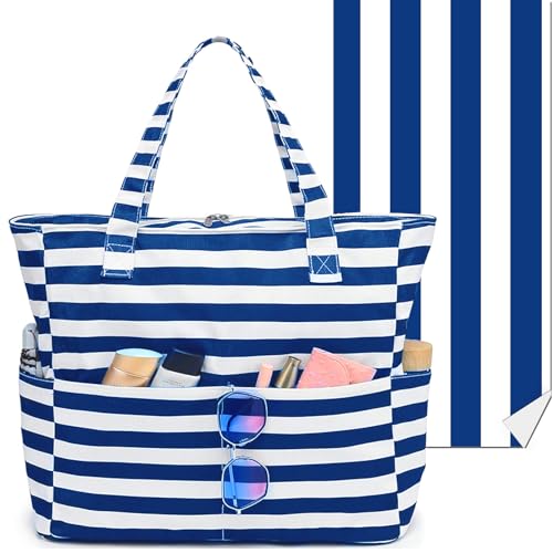 Beach Towel-blue Stripe