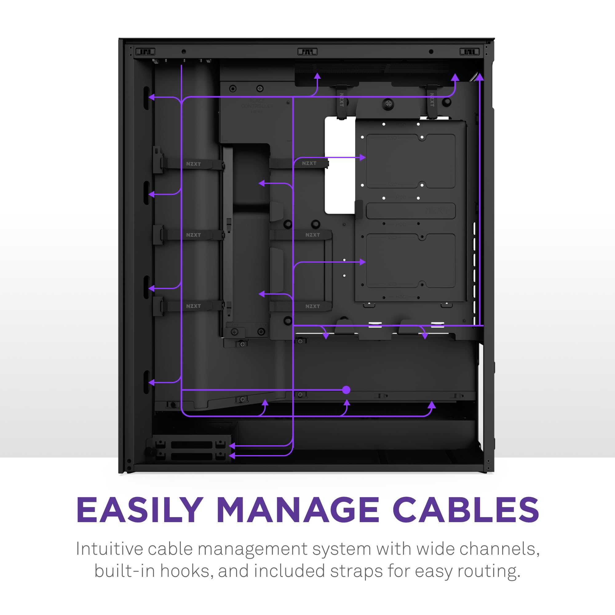 NZXT H7 Flow 2024 Mid-Tower ATX PC Case - High Airflow Gaming Case with 3 Pre-Installed 120mm Fans | Bottom Fan Support for GPU Cooling | Excellent Cable Management | Sleek Black Design | Perfect for Gaming Rigs & High-Performance Builds