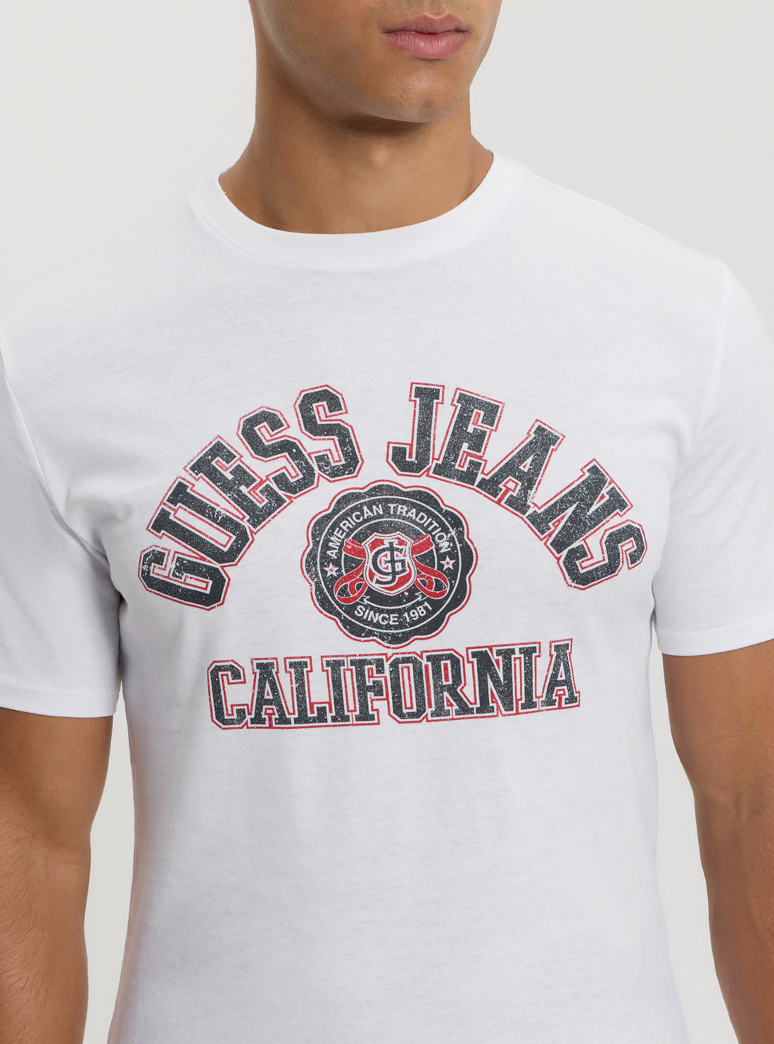 Guess Women's White Slim Fit Printed T-Shirt - Casual Comfort Top for Everyday Wear & Outfits