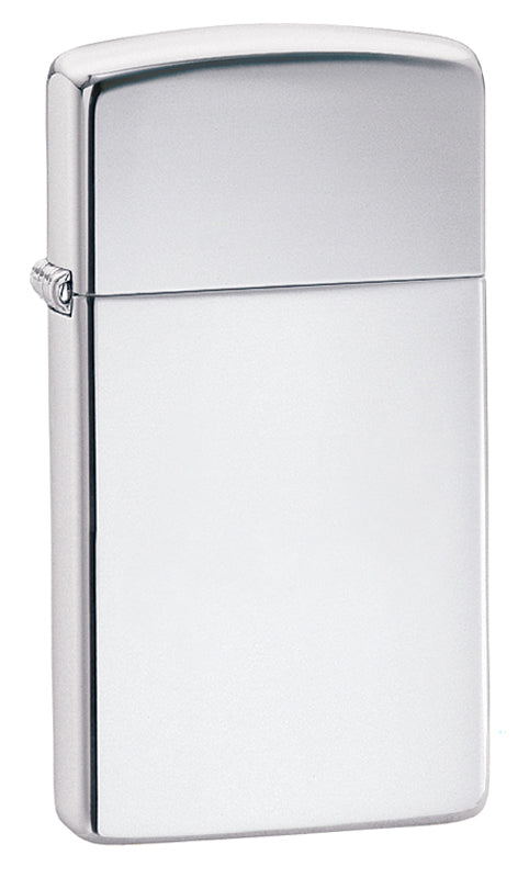 Zippo High Polish Chrome Slim Lighter - Windproof Refillable Metal Cigarette Lighter for Outdoor, Camping & Everyday Carry (Perfect Gift for Smokers)