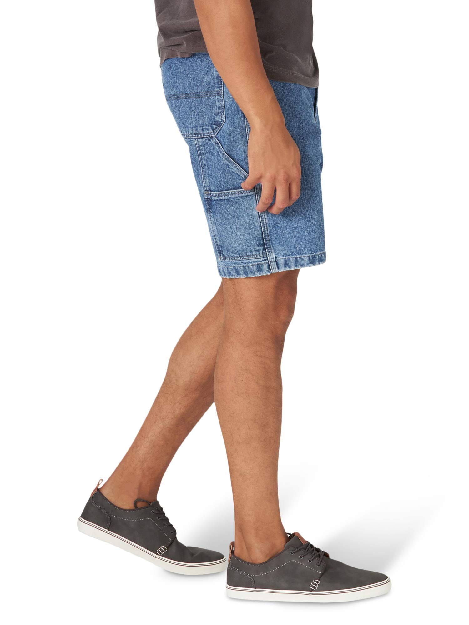 Wrangler Authentics Men's Loose Fit Carpenter Shorts - Comfortable Workwear for Construction, Landscaping & Outdoor Activities | Durable Denim Shorts with Utility Pockets