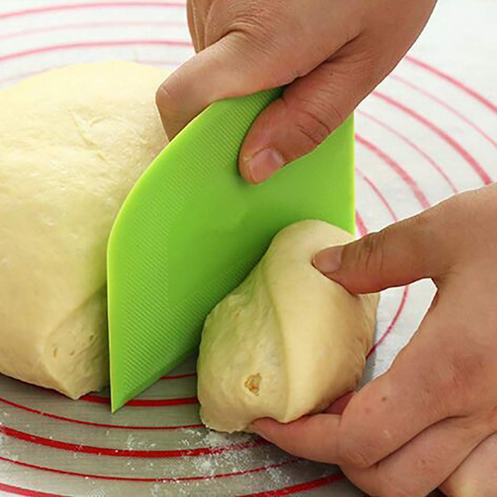 Flexible Plastic Dough Scraper - Multi-Purpose Kitchen Tool for Baking, Cooking & Food Prep | Perfect for Kneading Dough, Mixing Bowls & Countertop Cleaning