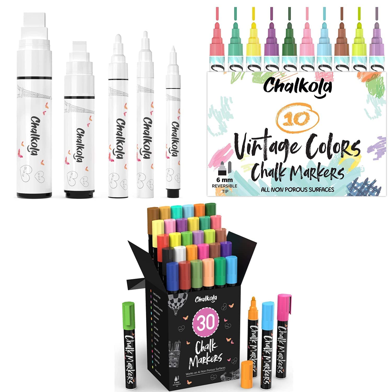 Premium Chalk Bundle - 5 White, 30 Pastel & Neon, 10 Vintage Chalks for Sidewalk Art, Classroom, and Outdoor Activities | Non-Toxic & Vibrant Colors