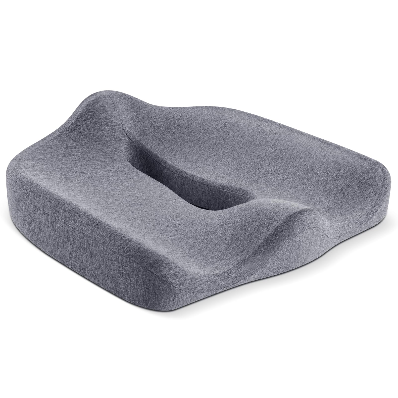 Ergonomic Memory Foam Seat Cushion for Tailbone Pain Relief - Comfortable Office Chair Pad for Posture Support - Ideal for Desk Chairs, Car Seats, Wheelchairs - Home & Office Use (Light Gray) - Perfect for Long Sitting Sessions at Work or Driving