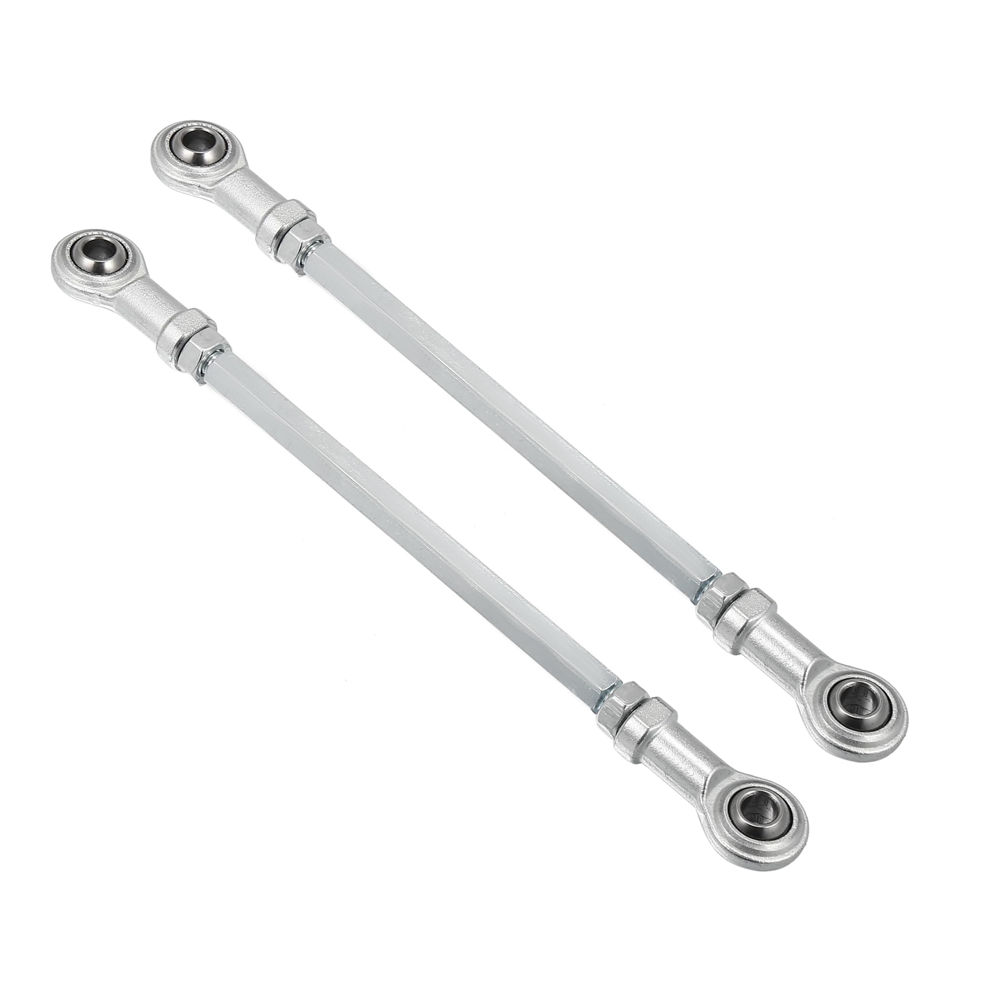 Motoforti 2pcs 185mm Adjustable Steering Tie Rod Ball Joint with 8mm Hole Diameter for 49cc Electric ATV & Go Kart - Silver Tone | Perfect for Steering Column & Suspension Upgrades | Ideal for Off-Roading, Racing & DIY Kart Maintenance