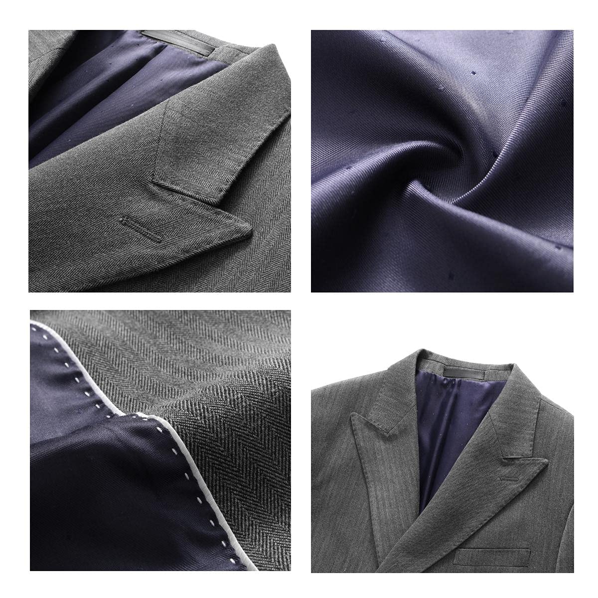 KUDORO Men's 3 Piece Slim Fit Double Breasted Pinstripe Suit - Formal Wedding Tuxedo & Business Attire for Grooms, Professionals & Special Occasions