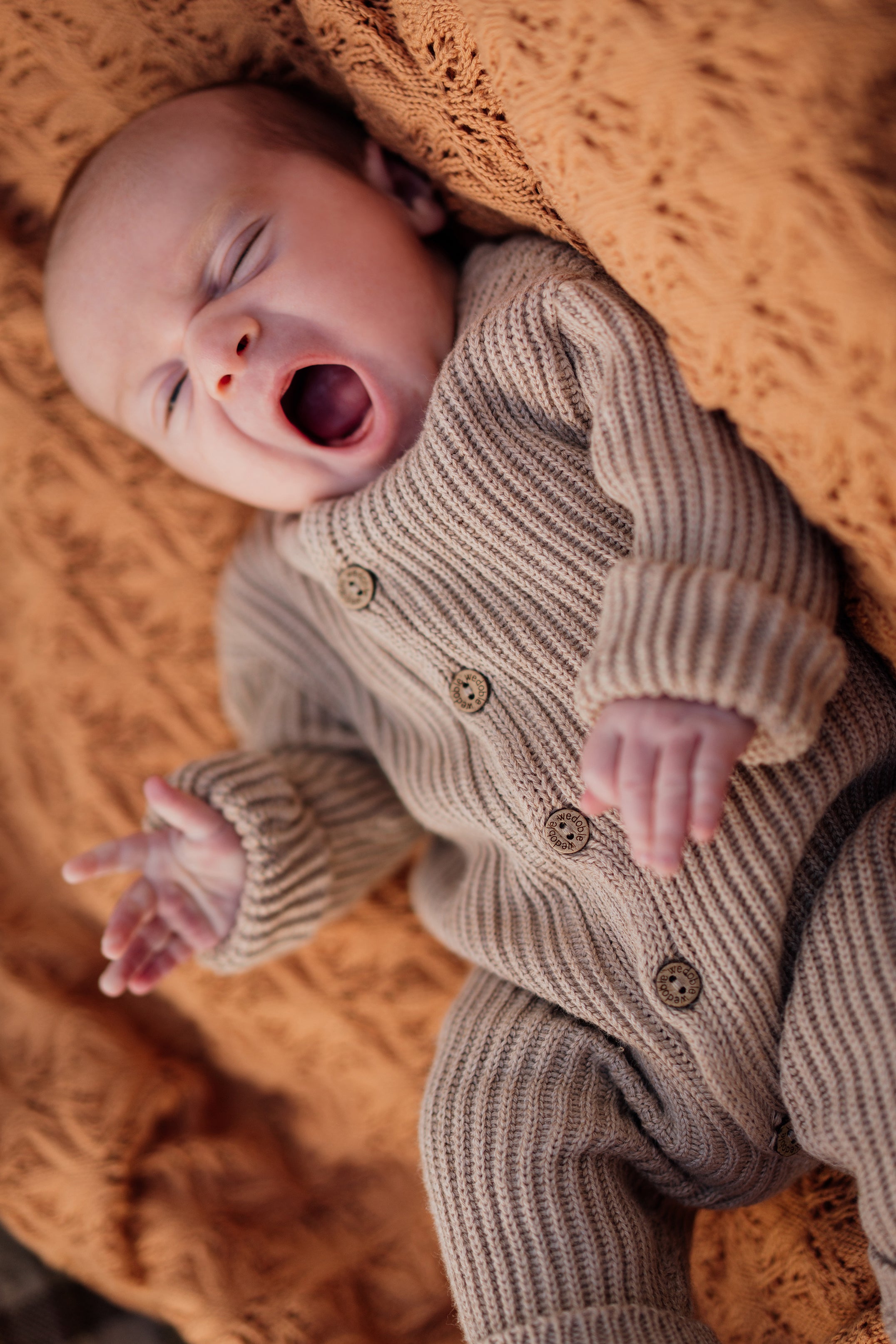 Lorcan Soft Camel Knitted Romper for Baby Boys & Girls - Cozy Winter Outfit for Newborns, Infants & Toddlers - Perfect for Family Photos, Holidays & Playdates
