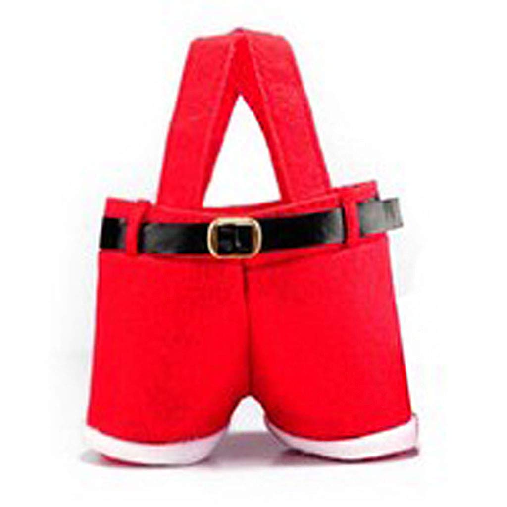 Festive Santa Claus Pants Christmas Gift Bags - Red Holiday Treat Bags for Candy, Gifts & Party Favors - Perfect for Christmas Decorations, Celebrations, Gift Wrapping & Holiday Parties (1 Pack)