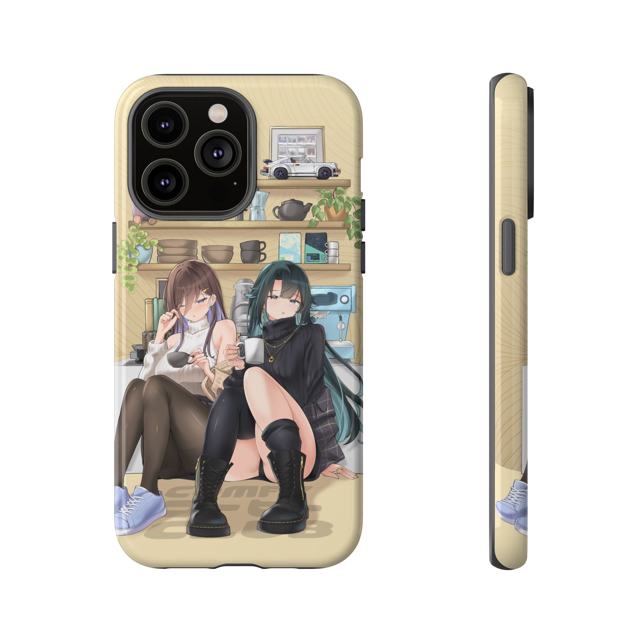 Premium COMFY COFFEE SATOMI+FLOR Phone Case - Trendy Floral Design, Shockproof Protection for iPhone & Samsung | Perfect for Everyday Use, Travel & Gifts