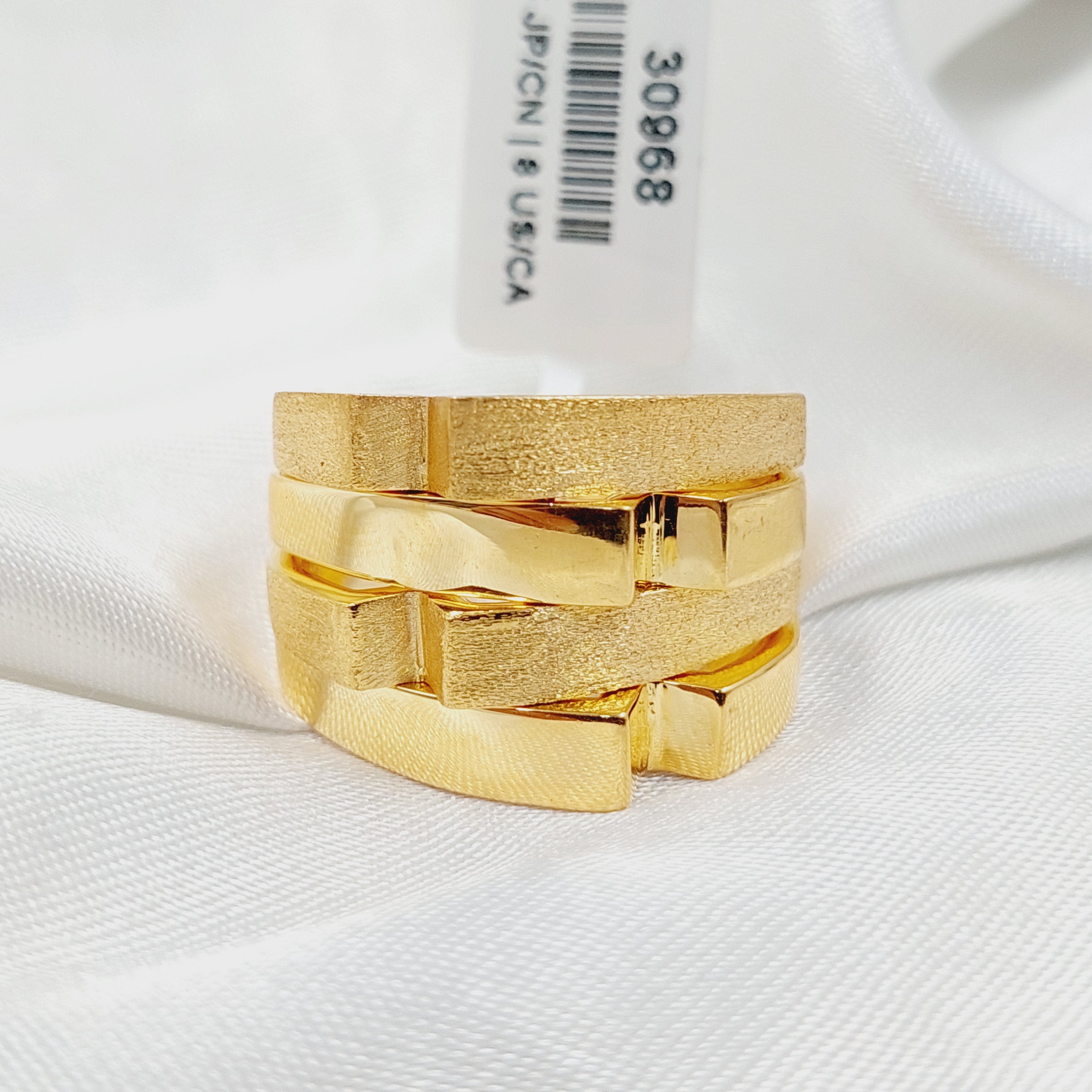 14K Gold Enameled & Zircon Studded Cuban Link Ring for Men - Luxury Hip Hop Jewelry Gift for Birthday, Anniversary & Special Occasions