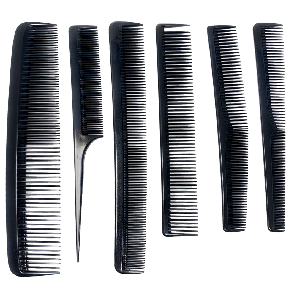 Professional Scalpmaster Barber Combs Set - 6-Piece Carbon Fiber Cutting Comb Kit for Hair Styling | Perfect for Barbers, Salons & Home Haircuts