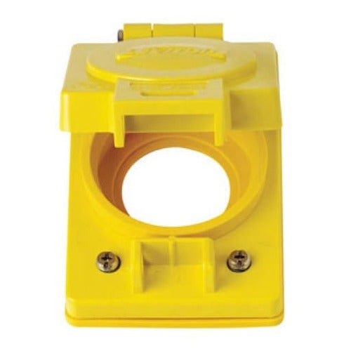 **60W05 Leviton 1-Gang Waterproof Locking Receptacle Outlet - Yellow - Ideal for Outdoor, Marine & Industrial Use**