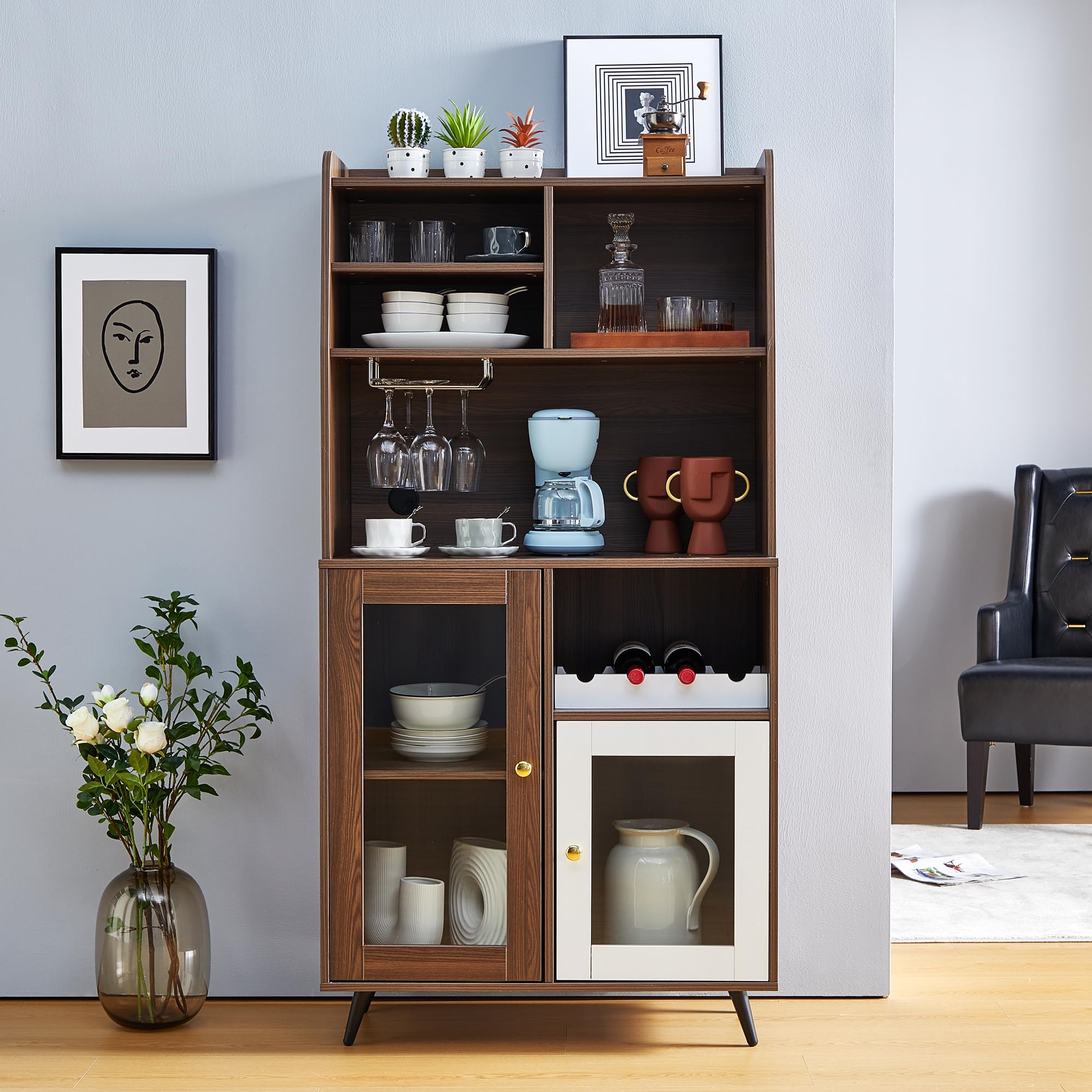 Multifunctional Wine Rack Locker Bar Cabinet - Kitchen & Dining Room Storage with Shelves for Home, Bedroom, Living Room | Perfect for Wine Storage, Home Bar Organization & Space-Saving Furniture