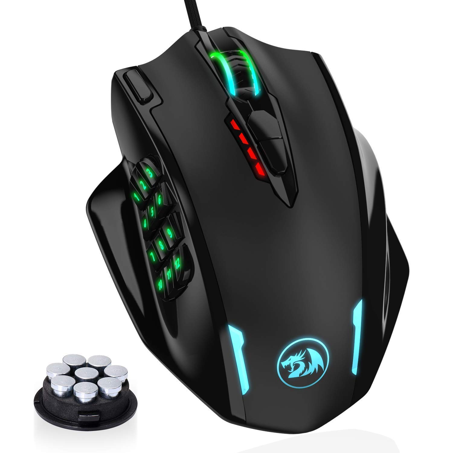 Redragon K556 RGB Mechanical Gaming Keyboard & M908 MMO Gaming Mouse Combo - Wired Backlit Keyboard with Blue Switches & Programmable Mouse for PC Gamers - Perfect for FPS, MMO, and Esports Gaming
