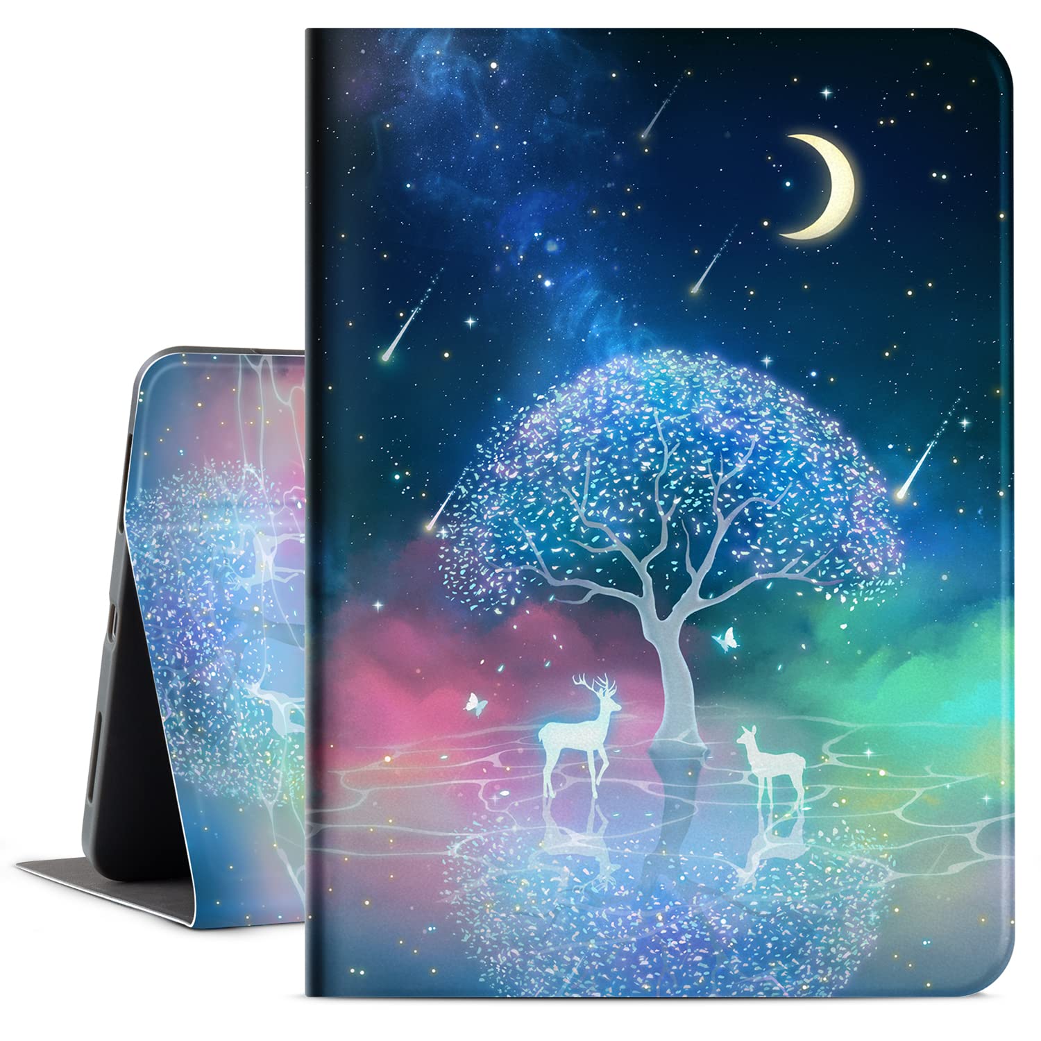 Premium iPad Air 5th/4th Gen Case (2024 M2 11-inch/10.9-inch) - Multi-Angle Stand Cover with Auto Wake/Sleep | Sky Deer Design | Perfect for Work, Travel & Home Use