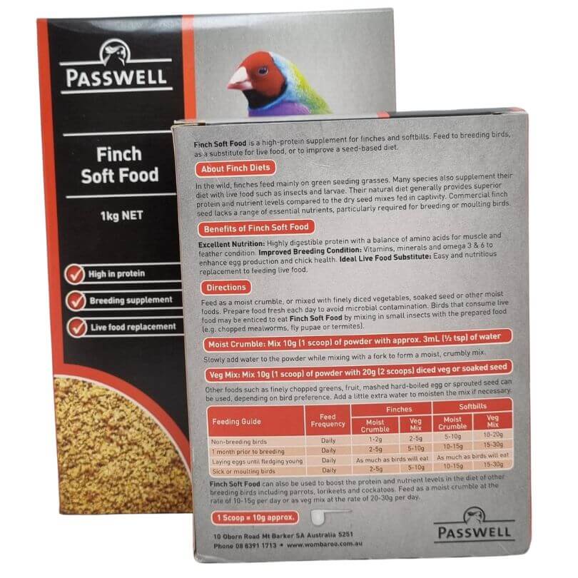 Passwell Finch Soft Food - Premium Soft Bird Food for Finches & Small Birds - Ideal for Daily Feeding & Bird Health Care