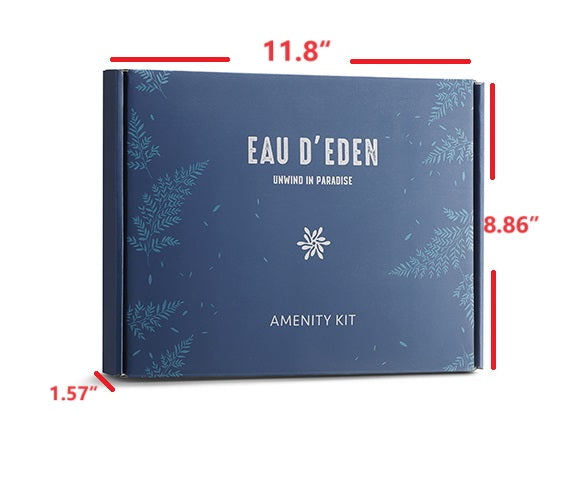 (10 Boxes) EAU D'EDEN Luxury Travel Toiletries Gift Set - 10-Piece Mini Bath & Body Essentials Kit for Hotels, Airplanes, Camping & Vacation | Shampoo, Conditioner, Lotion & More