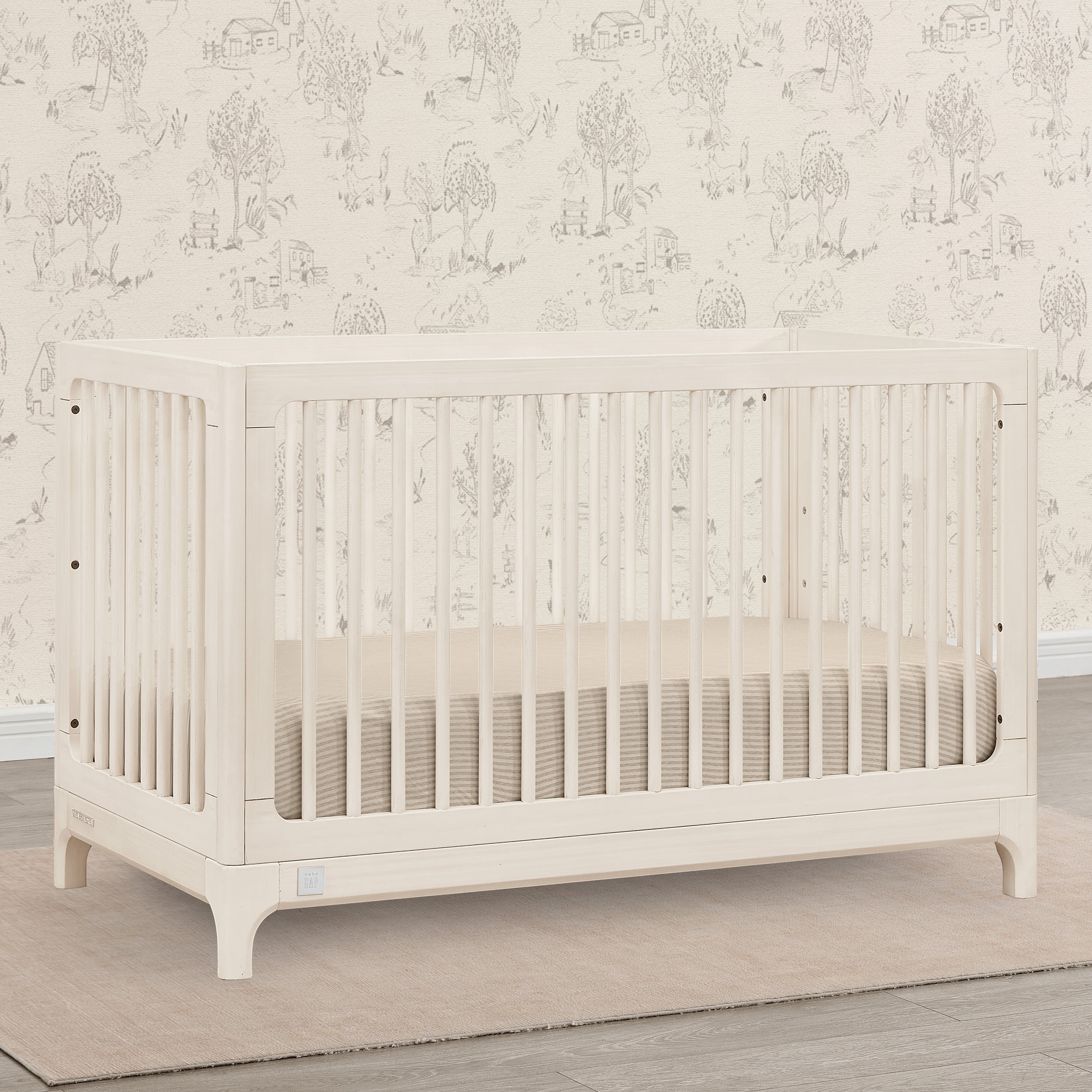 BabyGap Wren 4-in-1 Convertible Crib - Nursery Furniture for Newborn to Toddler | Safe & Stylish Baby Bed for Nursery, Bedroom & Daycare