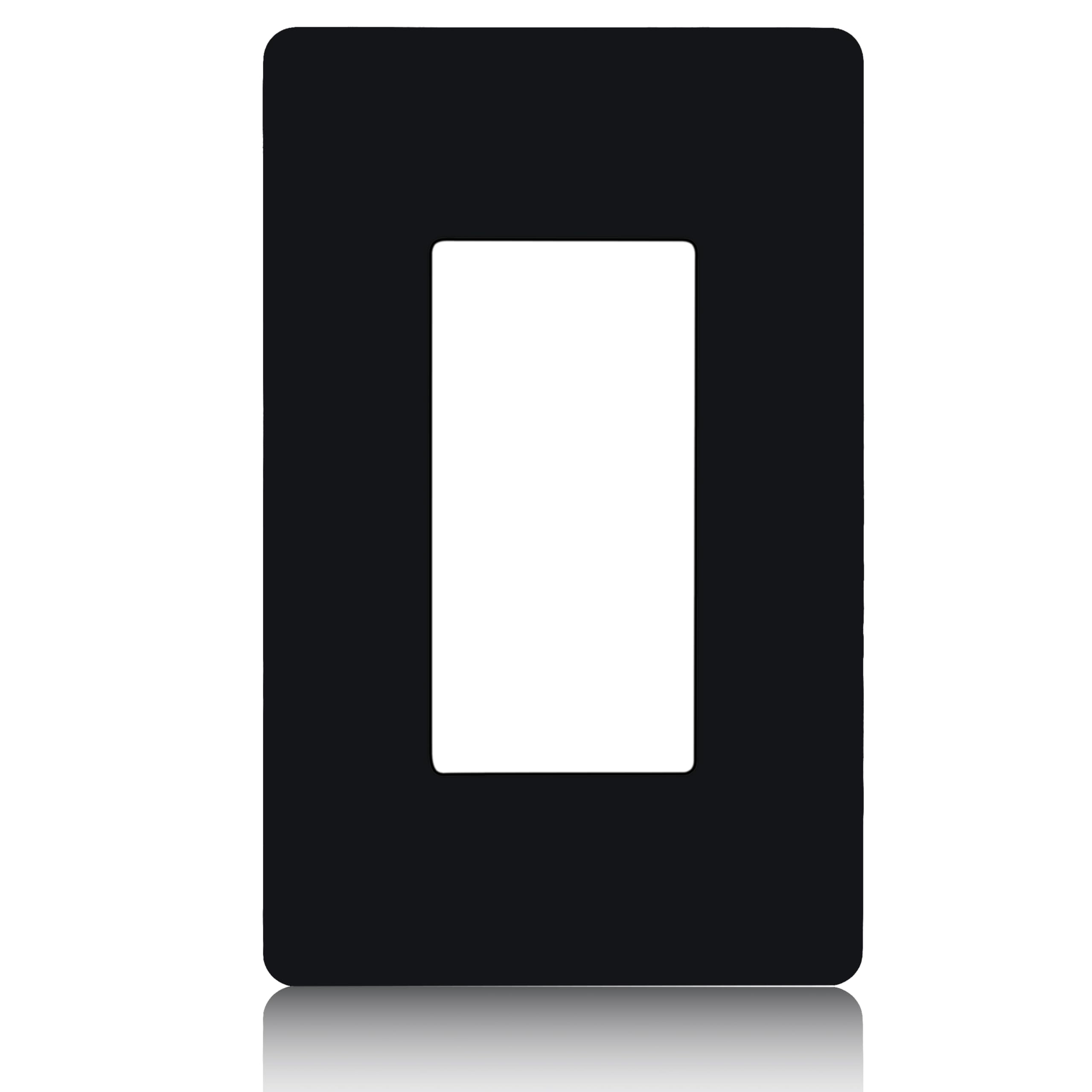 Faith 1-Gang Screwless Wall Plate Outlet Covers - Child Safe, Fits GFCI, USB, Dimmers & Light Switches - ETL Certified - Black (4.68