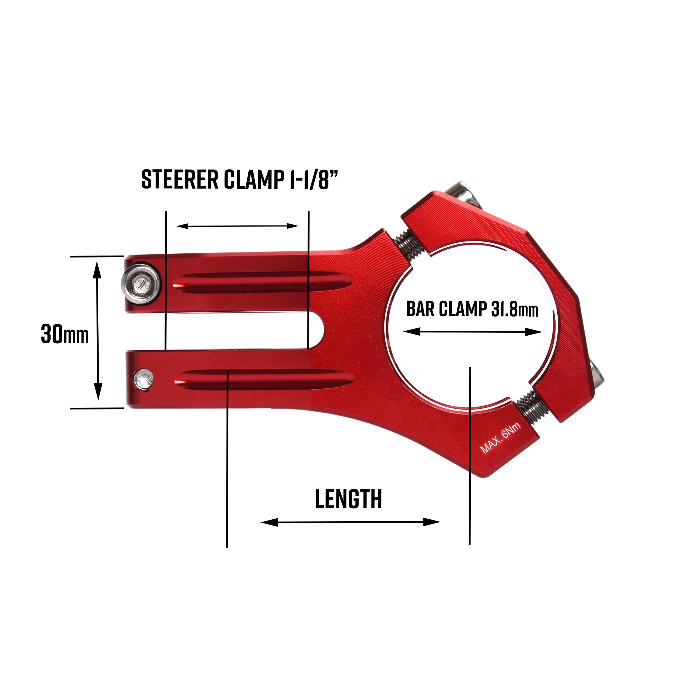 Funn Funnduro MTB Stem - 31.8mm Bar Clamp, Ultralight & Durable Alloy Bicycle Stem for Mountain Bikes & BMX - Perfect for Trail Riding, Downhill & Urban Cycling Adventures
