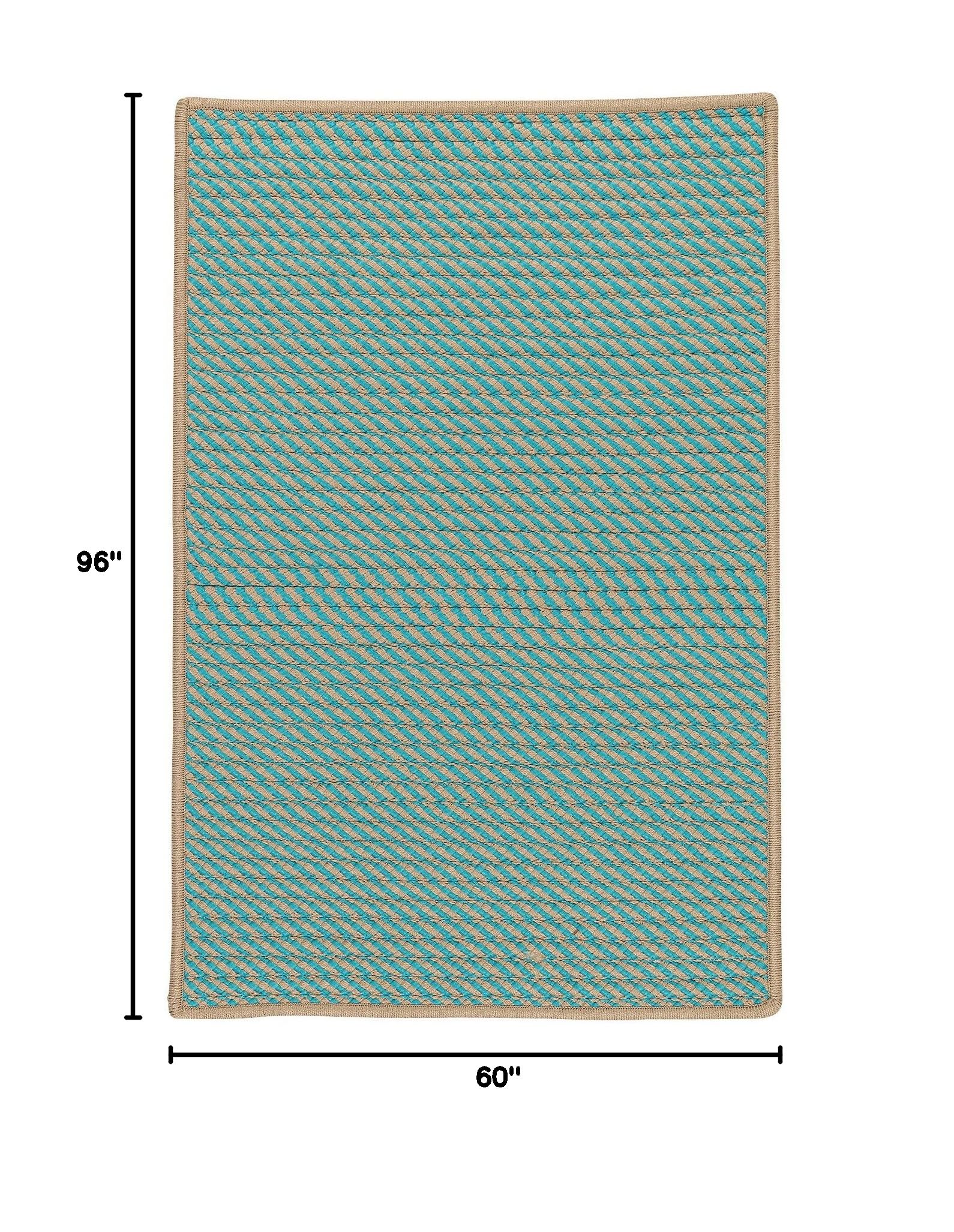 Point Prim Rugs 5x8 Feet Teal Blue Area Rug - Soft Modern Living Room Bedroom Decor for Home & Office