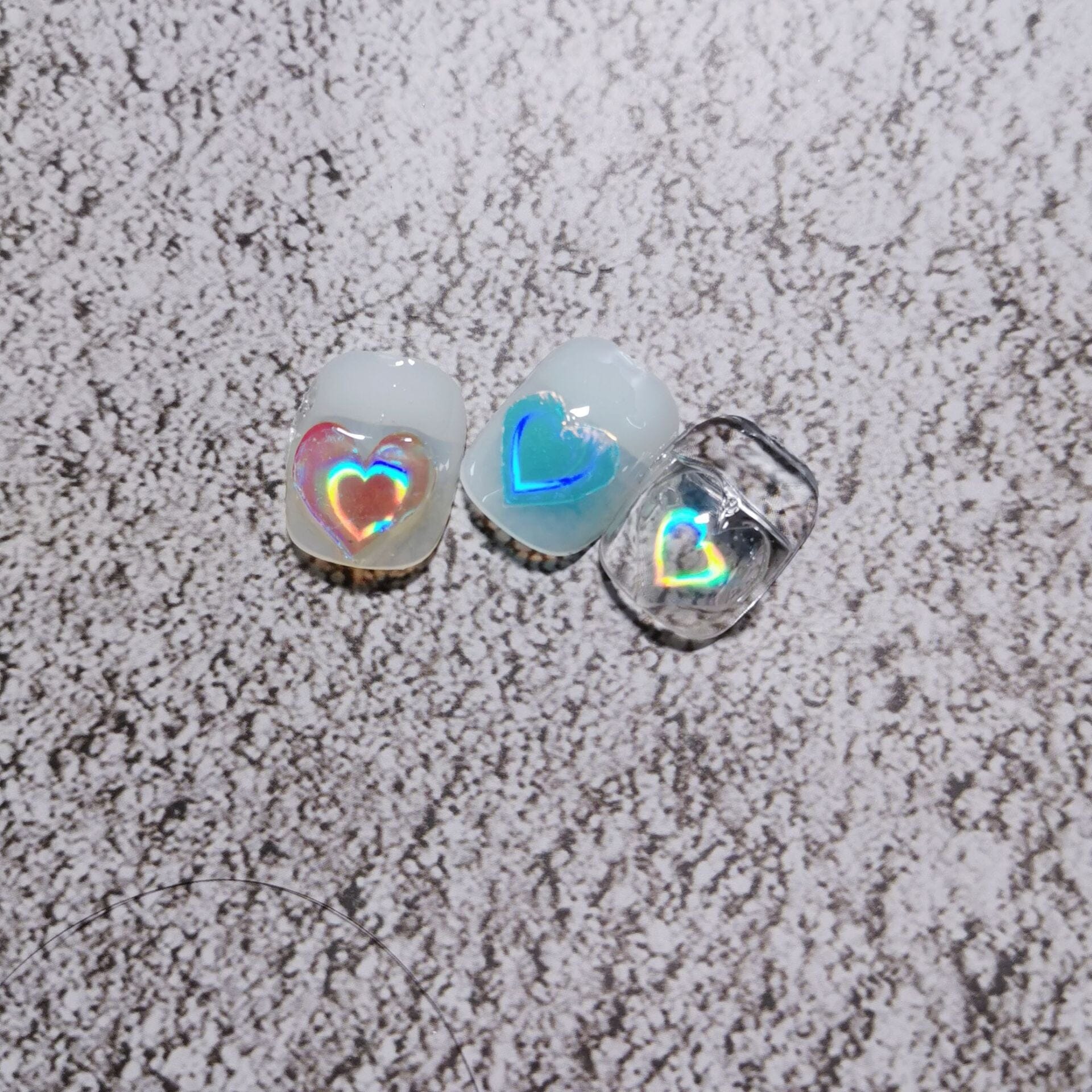 Colorful Heart Nail Stickers - Transparent Waterproof Nail Decals for Women - Perfect for Valentine's Day, Parties & DIY Nail Art